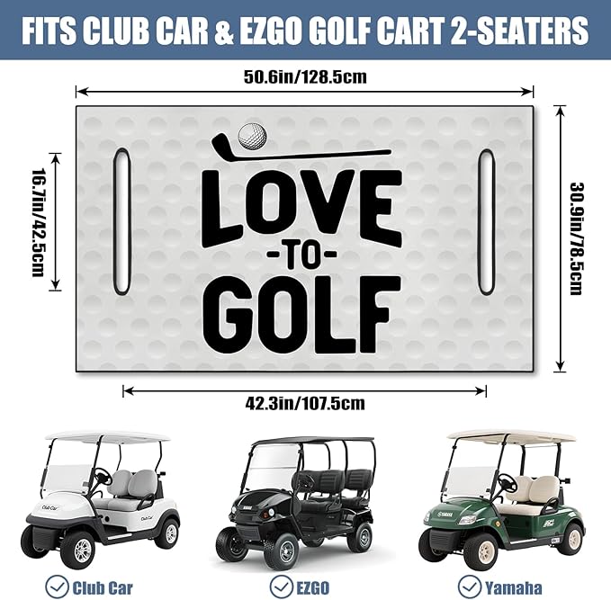 Golf Cart Seat Covers, Golf Cart Seat Towel Blanket for 2-Seat Golf Carts, Breathable Golf Cart Seat Cushions Golf Club Car Accessories 51'' x 31''