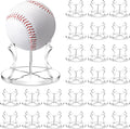 Mudder 24 Pack Baseball Display Stand, Acrylic Ball Display Holder Transparent Sports Balls Stand Holder Rack for Baseball, Golf Balls, Tennis Ball, Softball, Home Office Collection