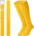 Baseball Socks and Belt for Youth Adult Softball Socks Combo Elastic Waist Belt for Men Kids Boys Girls Women JASGOOD