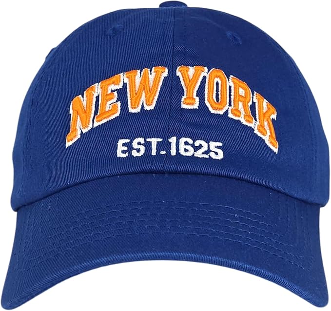 Elidan NY Dad Hat New York EST.1625 Cotton Cap, Adjust Buckle Strap, Unstructured Low-Profile NY Baseball Cap for Men & Women