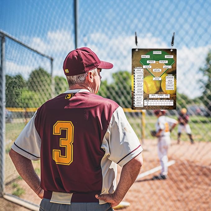 Freetoes Magnetic Baseball Clipboard for Coaches,Dry Erase Softball Baseball Lineup Board for Dugout,Baseball Scoreboard with 60 Lineup Cards Baseball Equipment Accessories for Baseball Coach Gifts