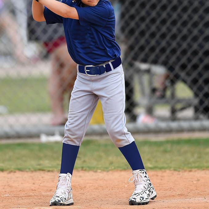 Dxhycc Youth Baseball Socks and Belt Combo Set Softball Baseball Socks and Elastic Waist Belt for Youth Boys Girls