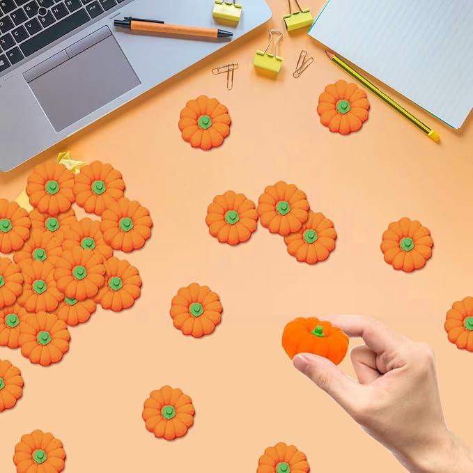 44 Pcs 3D Pumpkin Erasers Bulk, Fall Mini Erasers Novelty Pencil Eraser - Image 6