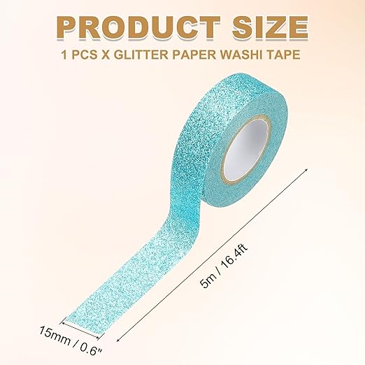 PATIKIL 1 Roll Glitter Paper Washi Tape, Washi Decorative Tape - Image 2