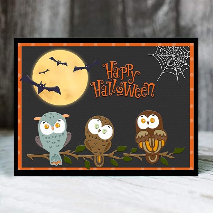 Threetols 3-D Textured Impressions Embossing Folder, Owl Background Embossing - Image 4