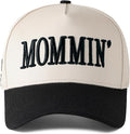Mommin Trucker Hat, Mothers Day Gifts for Mom Wife, Vintage Two Tone Ponytail Baseball Cap, Adjustable Embroidered Hat