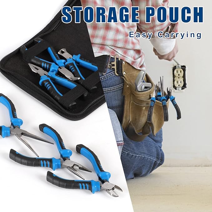 COMOWARE 6-Piece Mini Pliers Set, Bent & Cutting Tips - Image 8