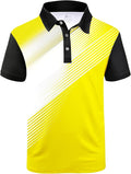 ZITY Mens Golf Shirt Short Sleeve Sport Moisture Wicking Performance Print Golf Polo Shirts for Men Collared Casual T-Shirt