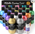 Nicpro 18 Colors 8.45oz Metallic Acrylic Pour Paint Supplies Kit, Large Volume by Nicpro