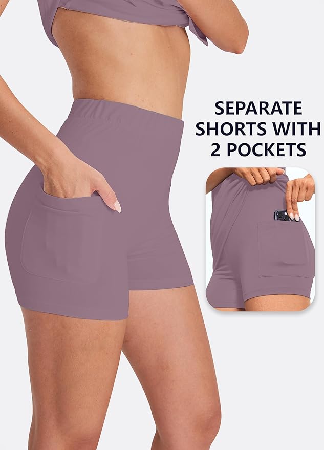 Hiverlay Golf Dresses for Women with Shorts and Pockets, V-Neck Short Sleeve Tennis Dress, Workout Athletic Dresses