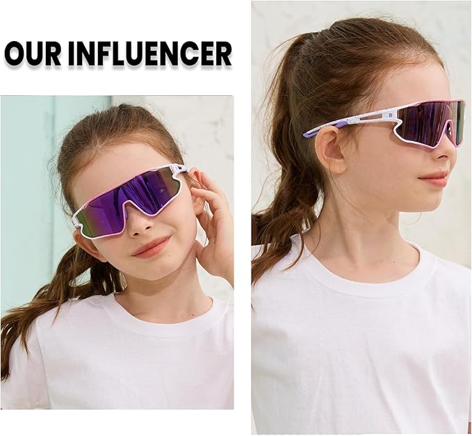 DUCO Kids Sunglasses Youth Baseball Sun Glasses Lightweight TR90 Frame UV400 Sports Cycling Shades for Boys Girls DK268