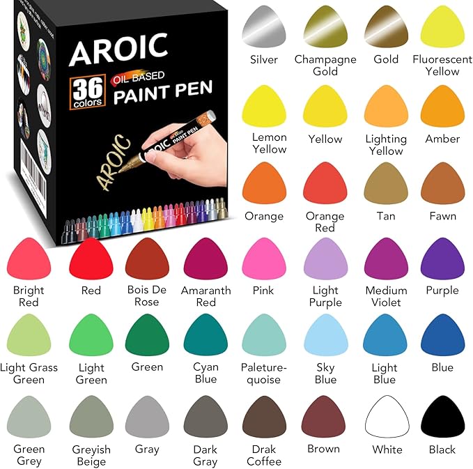 36 Pack Oil-Based Paint Pens for Rock Painting - Image 2