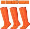 Haysandy Baseball or Softball Sock and Belt Combo Set 3 Football Baseball Socks with Softball Belt for Youth Boys Kids