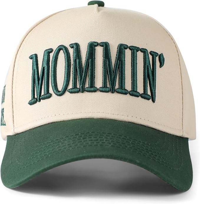 Mommin Trucker Hat, Mothers Day Gifts for Mom Wife, Vintage Two Tone Ponytail Baseball Cap, Adjustable Embroidered Hat