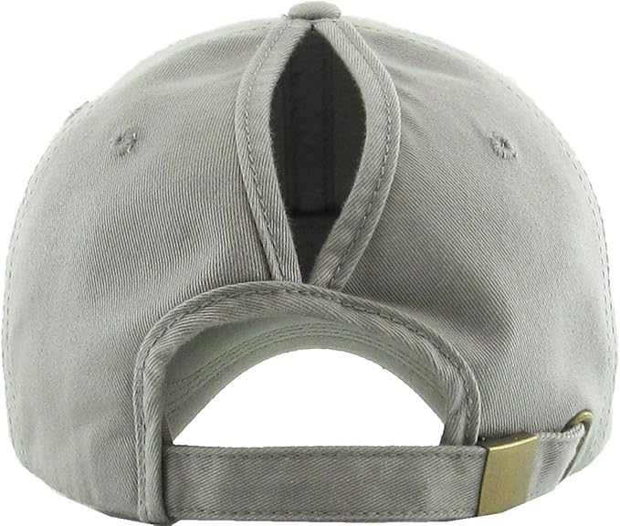 Classic Plain Ponytail Messy High Bun Headwear Adjustable Cotton Trucker Mesh Glitter Hat Baseball Cap