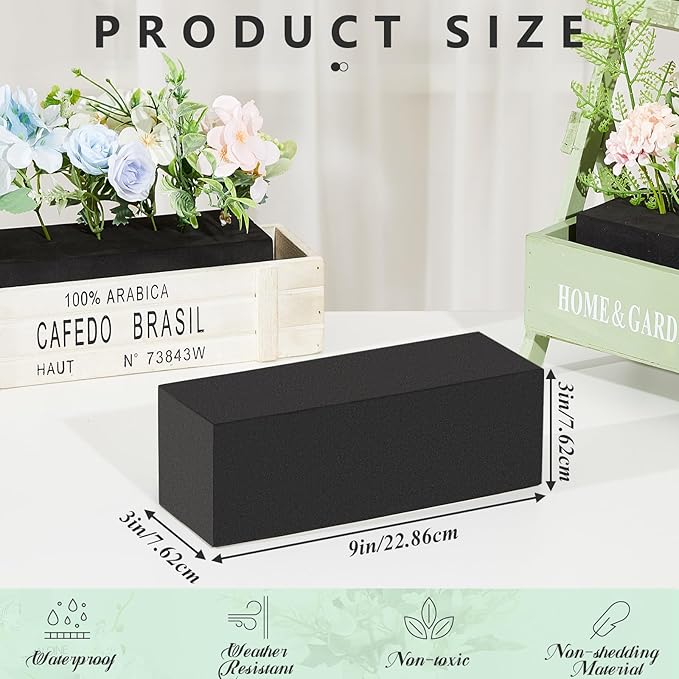 Lallisa 12 Pcs Reusable Floral Foam Blocks Water Weather Resistant Dry Floral - Image 2