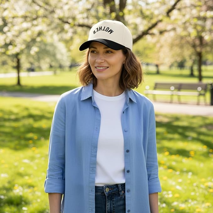 Embroidered Boy Girl Dad Mom Two-Tone Baseball Cap, Classic Dad Hat for Men Women His Her, Family Theme Gift Ideas