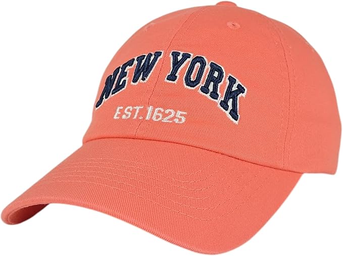 Elidan NY Dad Hat New York EST.1625 Cotton Cap, Adjust Buckle Strap, Unstructured Low-Profile NY Baseball Cap for Men & Women