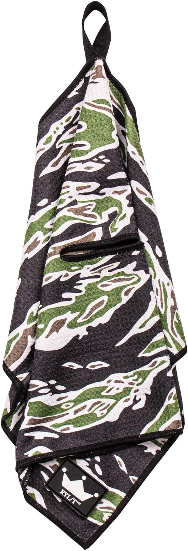 RYL/T Magnetic Golf Towel with Center Cut and Loop Attachment, Strong Magnet Attaches to Anything Metallic, Perfect Golf Bag or Cart Accessory