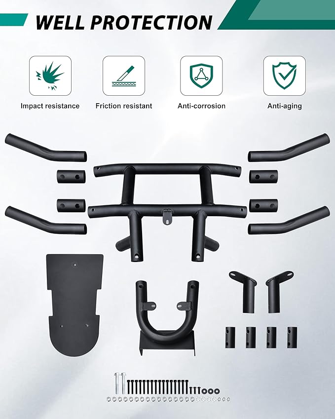 Front Brush Guard for E-Z-GO RXV, Heavy Duty Combined Front Bumper Protector Steel Brushguard for EZGO RXV Golf Cart 2008-2015 Accessories