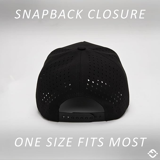 Funky Junque Performance Waterproof Golf Rope Hat – Cool Breathable Workout 5 Panel Snapback Cap for Men