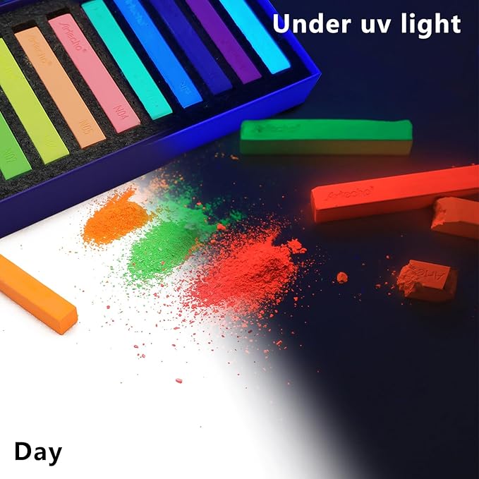Artecho 12pcs Neon Soft Pastels, Square Chalk - Image 5
