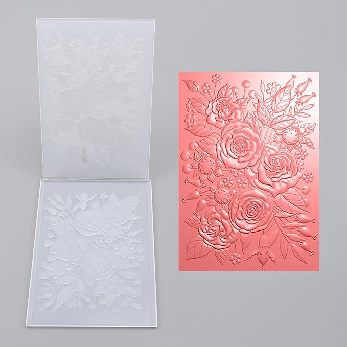BAOFALI 3D Embossing Folder for Card Making, Rose Garden Clear Plastic Texture - Image 9