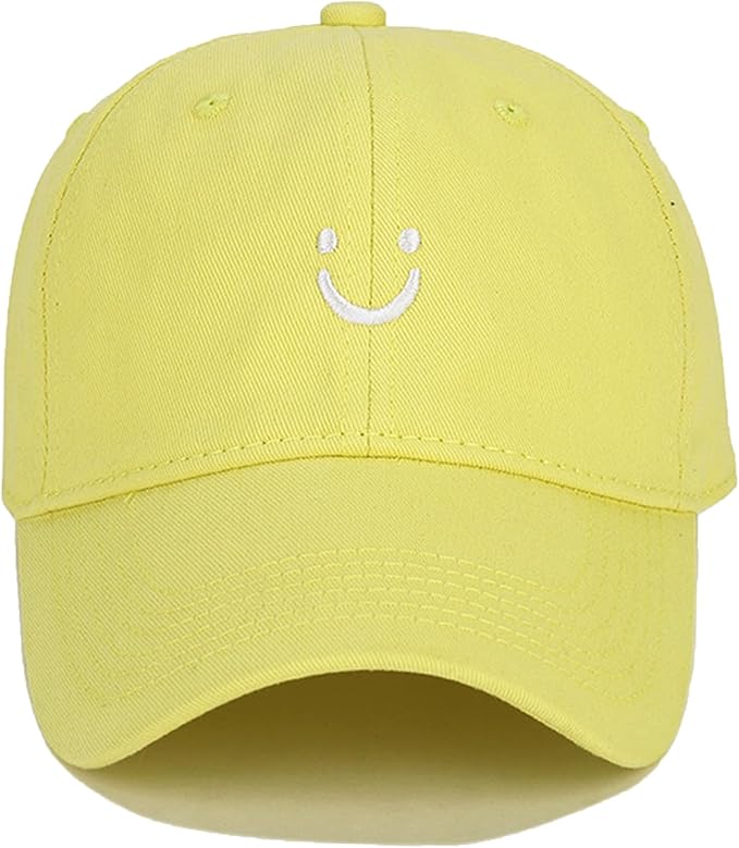 Umeepar Smile Face Baseball Cap for Women Men Adjustable Low Profile Unstructured Cotton Dad Hat