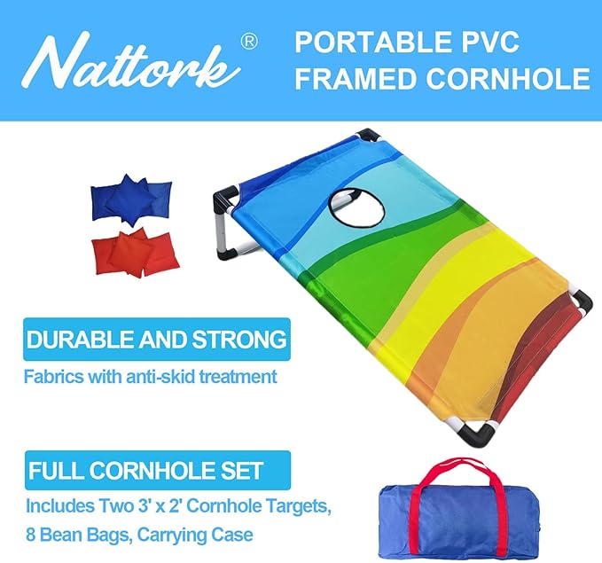 Portable Cornhole Set with 2 Collapsible Cornhole Boards, 8 Cornhole Bean Bags - Image 3