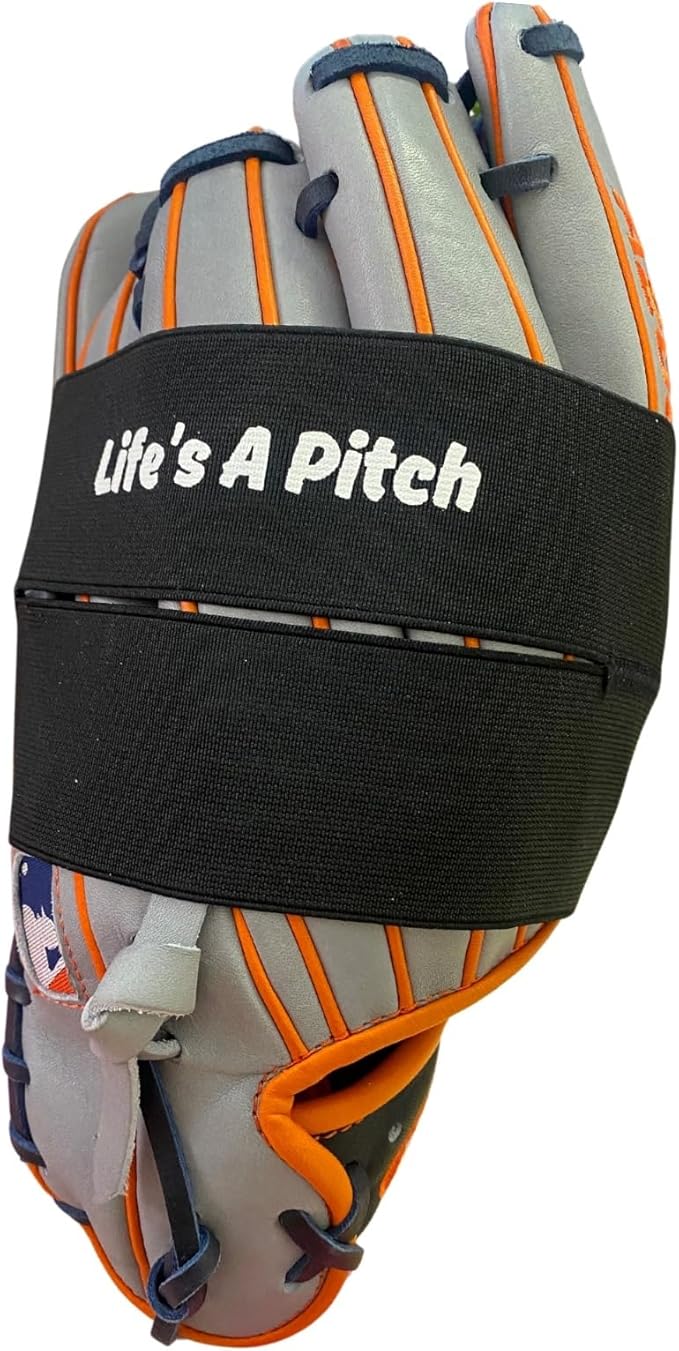 TOFL Baseball Glove Wrap Band for Break-in & Shaping | Elastic Mitt Strap | Adjustable Closure for Pocket Forming & Storage | Youth & Adult Softball Mitt Care Accessory (Message Options)