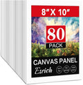 ESRICH Canvas Boards for Painting 8x10, 80 Pack Painting Canvas, Primed Cotton by ESRICH