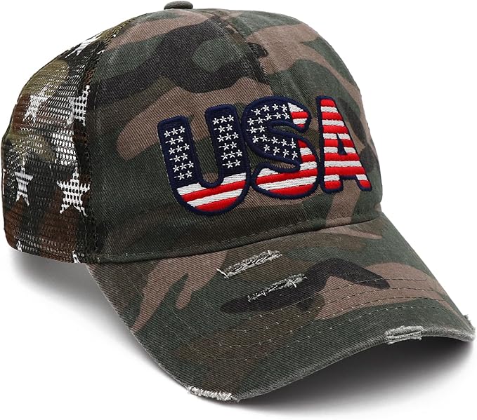 4th of July Hat 250 Anniversary USA Hat American Flag Trucker hat for Women Men Fourth of July Patriotic Eagles Hat
