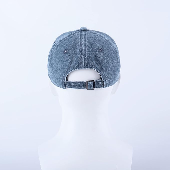 LANGZHEN Unisex Baseball Cap 100% Cotton Fits Men Women Washed Denim Adjustable Dad Hat
