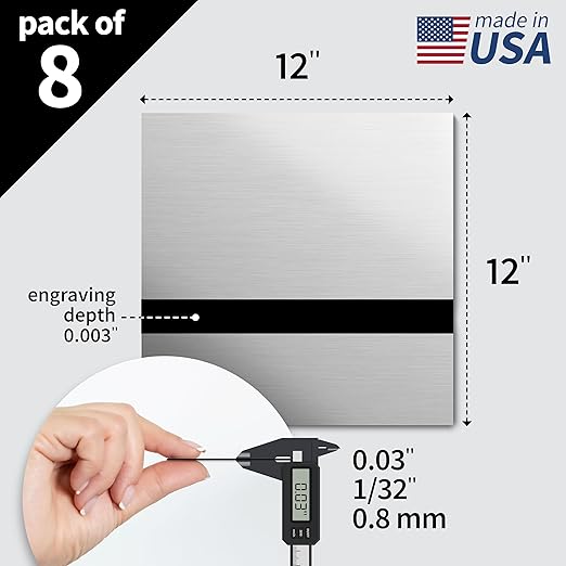 Trotec | Metallic Looking Acrylic Sheet | 12"x12"x1/32, Name Plate | USA Made - Image 2