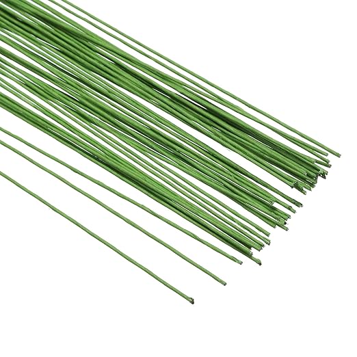 PATIKIL 22 Gauge 16" Floral Stem Wire, Light Green - Image 4