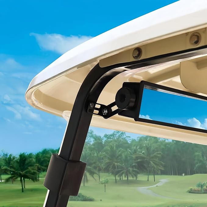 4-Panel Golf Cart Rear View Mirror - Wide Angle Universal Fit for Yamaha/Club Car/EZGO | Golf Cart Mirror | Golf Cart Accessories & Safety Upgrade