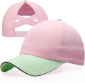 Girls Criss Cross Ponytail Hat Mesh Baseball Cap Kids Quick Dry Ponycap Hats Outdoor Summer Sports Hat Age 7-12