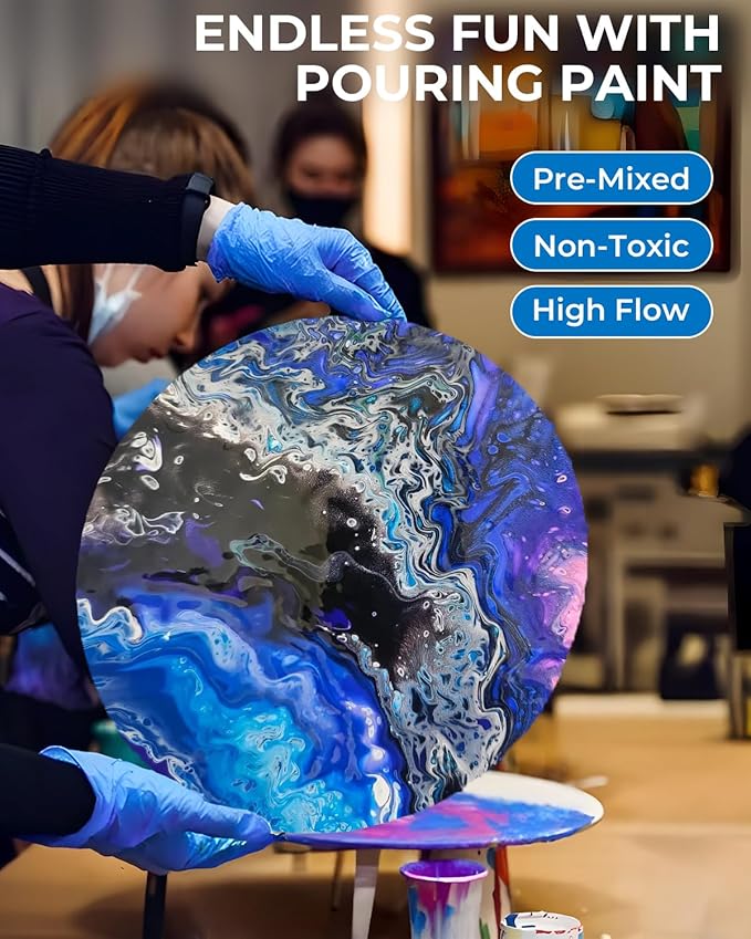Nicpro 8 Colors Large Bulk Acrylic Pour Paint Set Premixed High Flow Art - Image 6