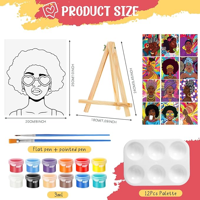 Zhanmai 12 Pack Pre Drawn Canvas - Image 2