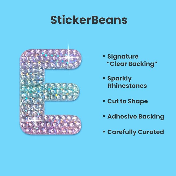 StickerBeans® Rhinestone Alphabet Letter Sticker E - Image 2