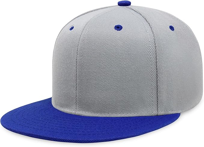 CHOK.LIDS Flat Bill Visor Classic Snapback Hat Blank Adjustable Brim High Top End Trendy Color Style Plain Tone Baseball Cap