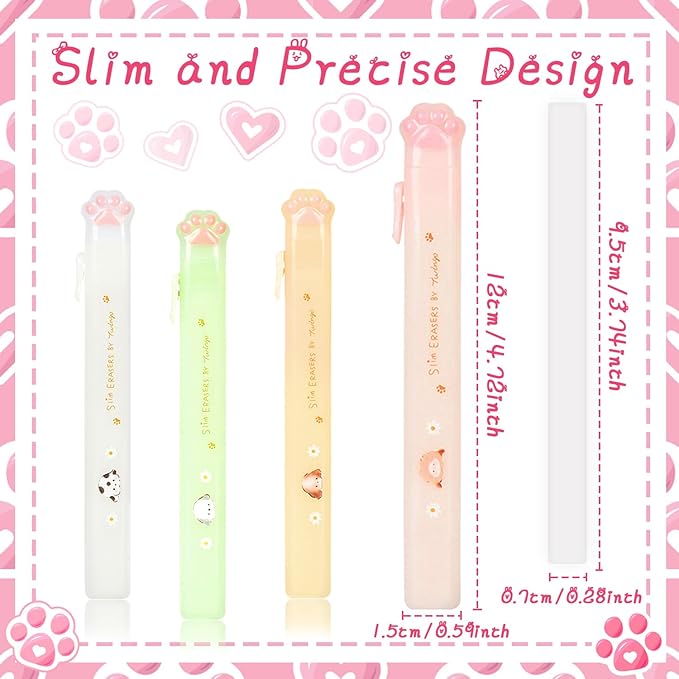 Benvo Retractable Cat Paw Erasers 4 Pcs - Image 2