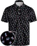 Golf Polo Shirts for Men Funny Print Short Sleeve Golf Shirts Performance Golf Polos