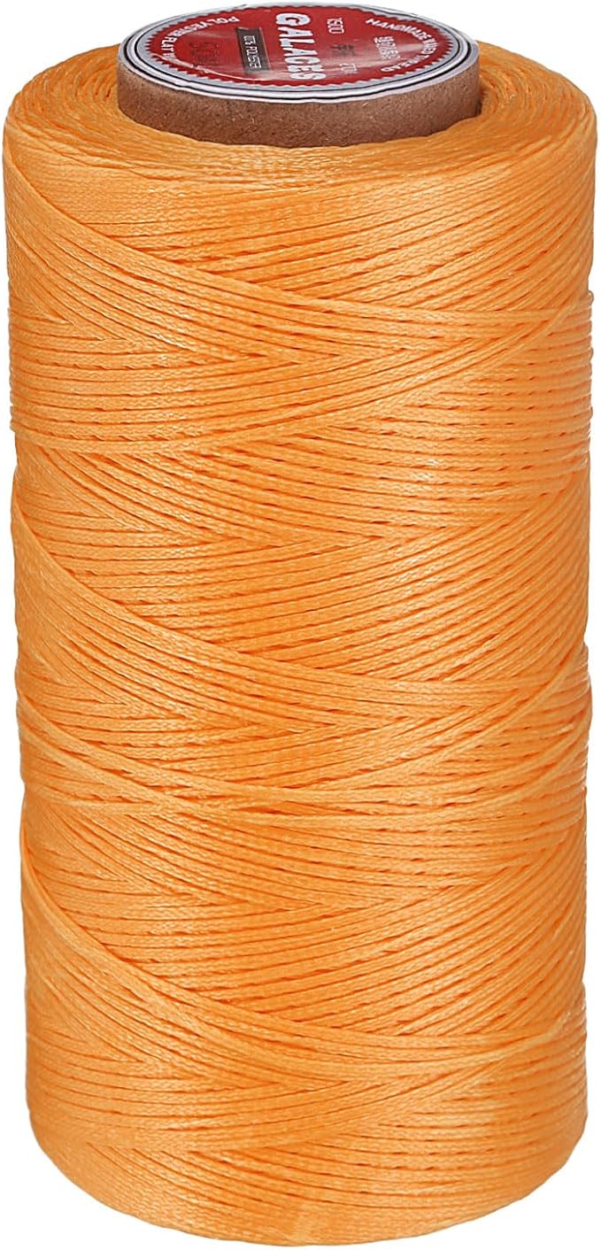 uxcell Flat Leather Sewing Waxed Thread, 270m / 295 Yards Polyester Wax String by uxcell