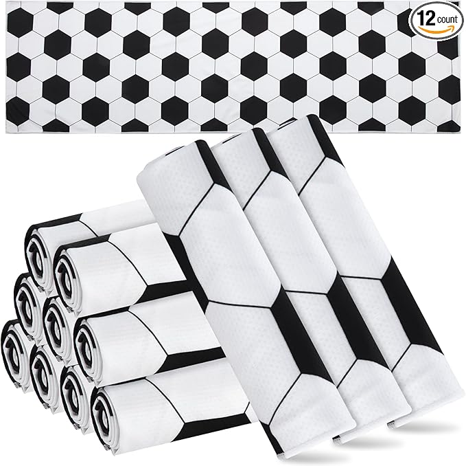 FuWeave 12 Pcs Cooling Towel 40 x 12 Inch Basketball Baseball Football Volleyball Soccer Softball Microfiber Fast Drying Towel for Gift Women Men
