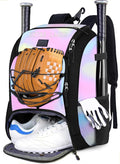 MATEIN Baseball Backpack, Softball Bat Bag with Shoes Compartment for Youth, Boys and Adult, Lightweight Baseball Bag with Fence Hook Hold TBall Bat, Batting Mitten, Helmet, Caps, Teeball Gear