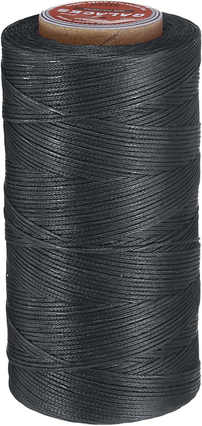 uxcell Flat Leather Sewing Waxed Thread, 270m / 295 Yards Polyester Wax String by uxcell