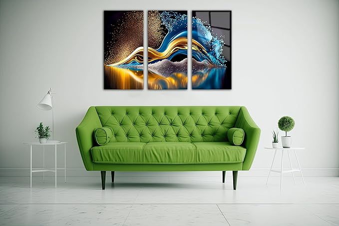SpiritualHands Colorful Abstract Printed Tempered Glass Wall Art Painting - Image 3