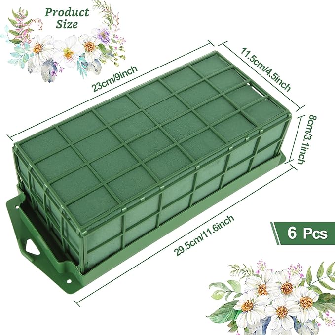 6 Pcs Floral Foam Cage, 11.8" x 4.5" x 3.1" Rectangle Flower Cage Holders - Image 2