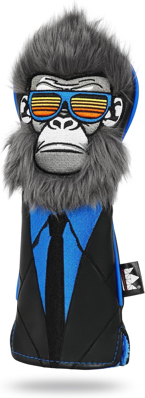 Craftsman Golf Gorilla with Suits Want to Take a Vacation 460CC Driver Headcover Fairway Wood Hybrid Blade Mallet Putter Cover Gift for Men